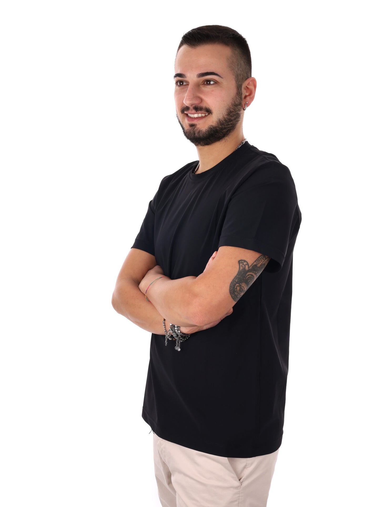 T-shirt FB Energy N016 da uomo in cotone nero, casual e confortevole