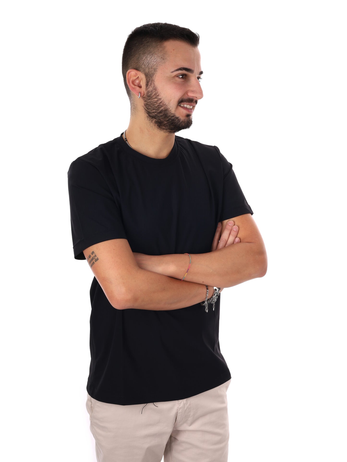 T-shirt FB Energy N016 da uomo in cotone nero, casual e confortevole