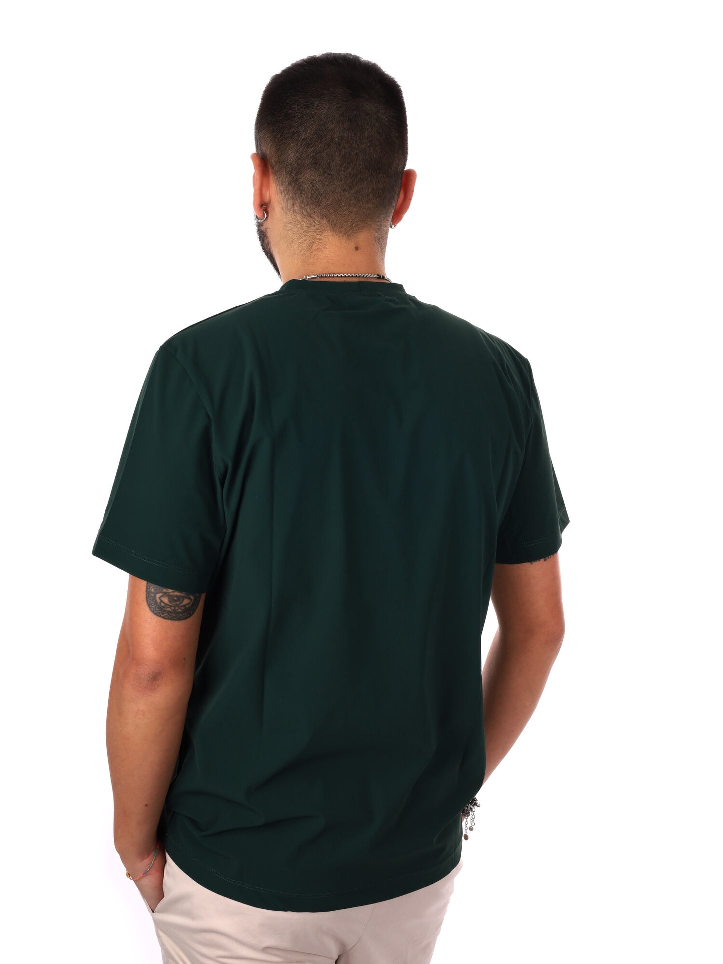 Fb Energy V004, t-shirt verde casual da uomo in cotone
