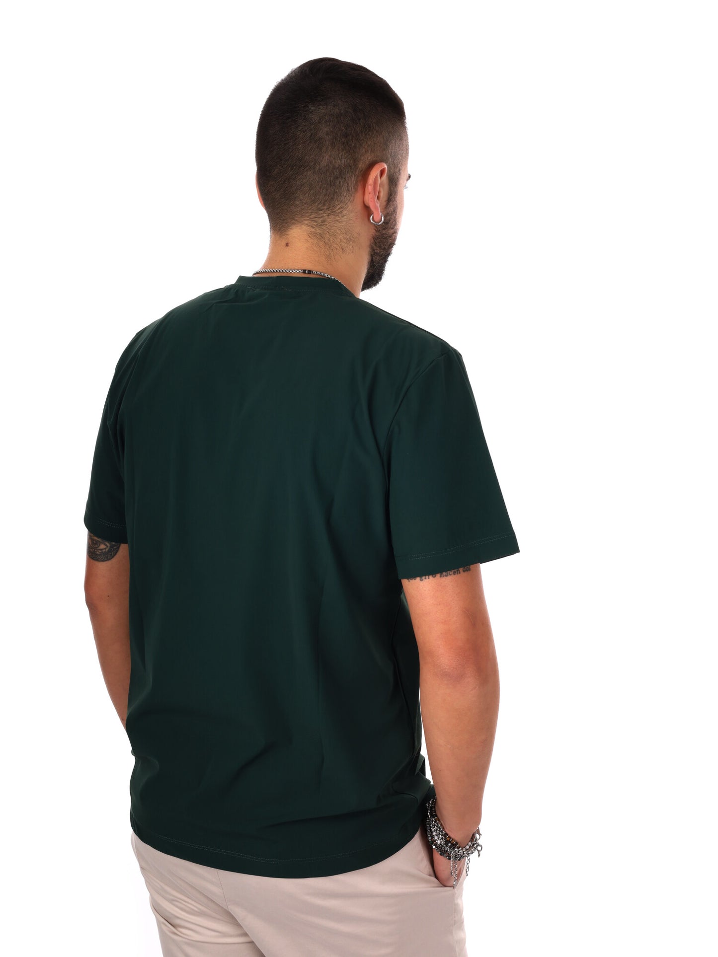 Fb Energy V004, t-shirt verde casual da uomo in cotone