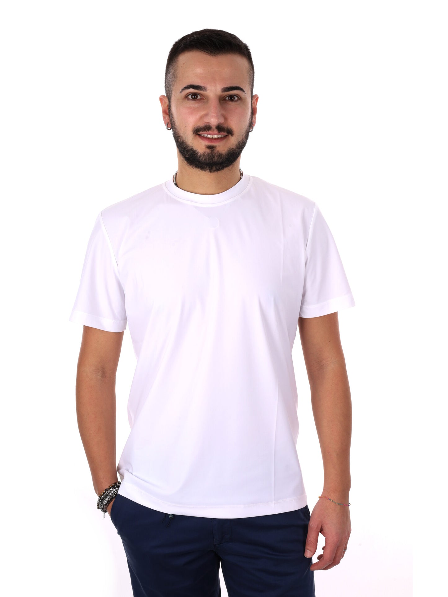 T-shirt bianca FB Energy W001 da uomo dallo stile casual