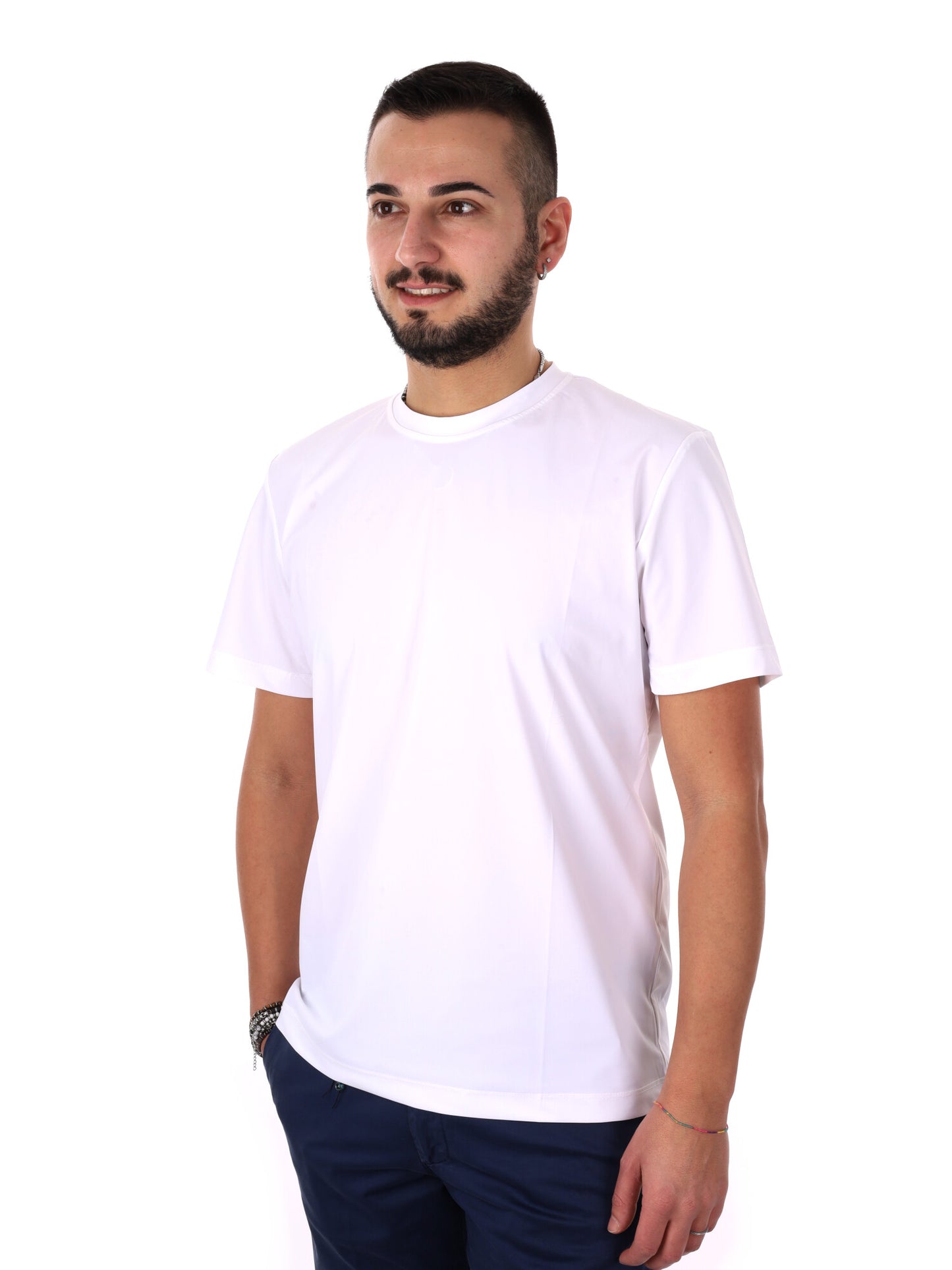 T-shirt bianca FB Energy W001 da uomo dallo stile casual