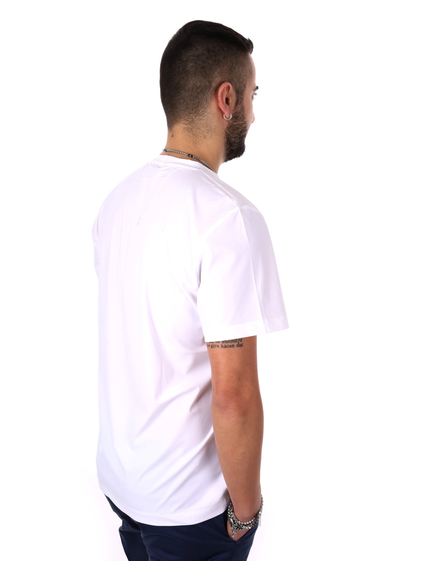 T-shirt bianca FB Energy W001 da uomo dallo stile casual