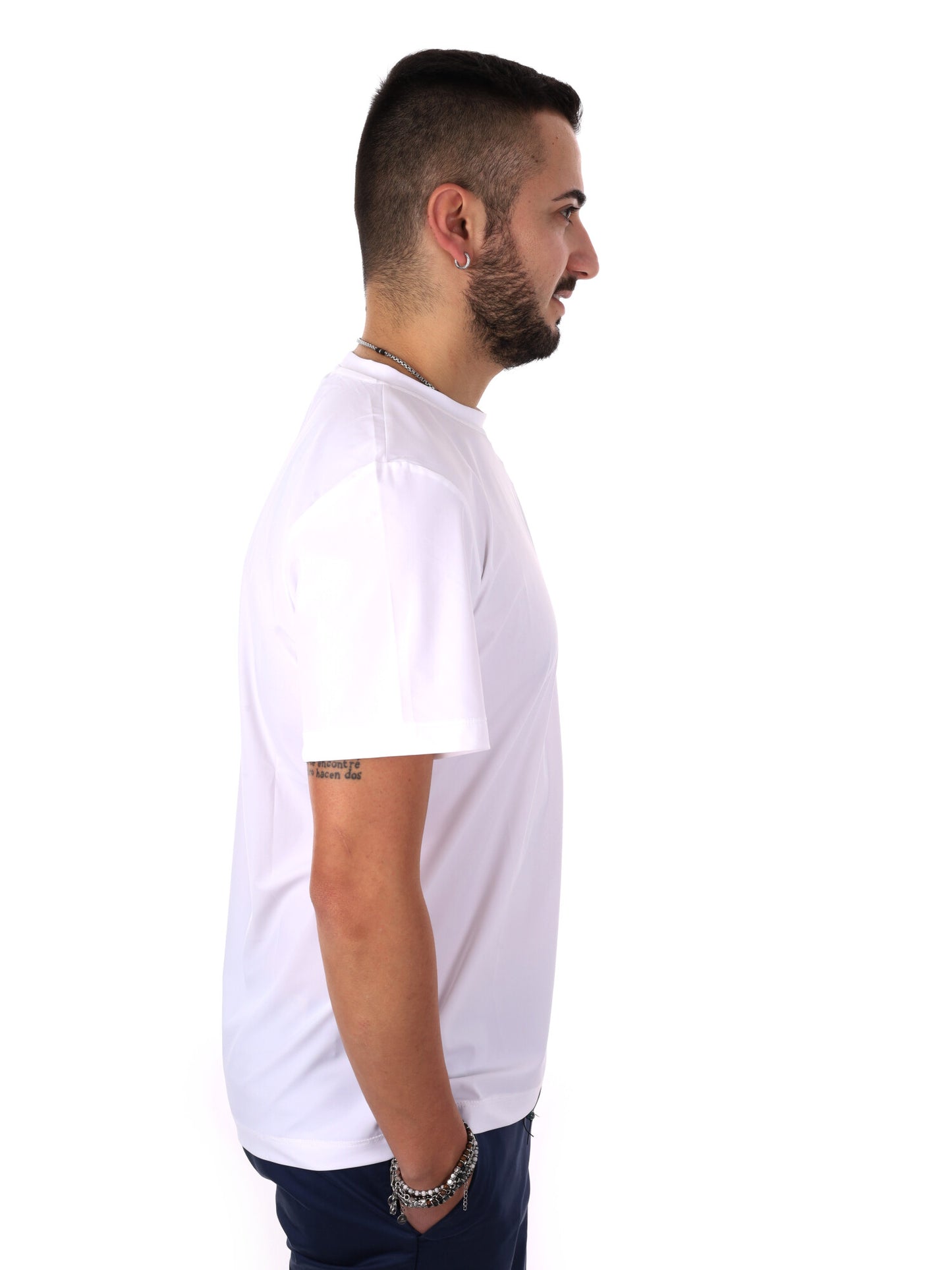 T-shirt bianca FB Energy W001 da uomo dallo stile casual