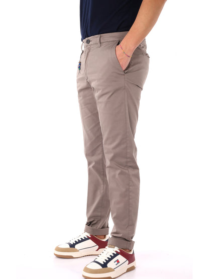 Pantaloni Enzo FB da uomo in tinta fango per primavera estate