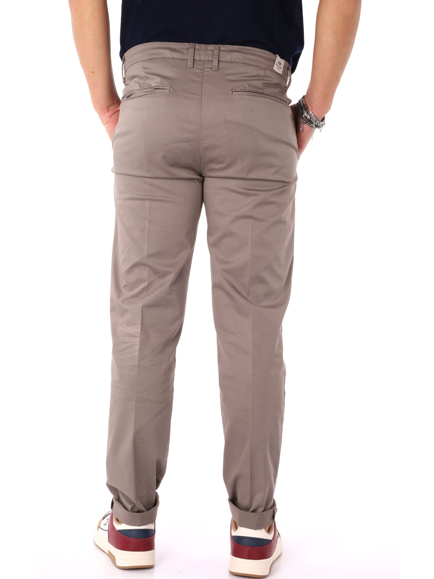 Pantaloni Enzo FB da uomo in tinta fango per primavera estate