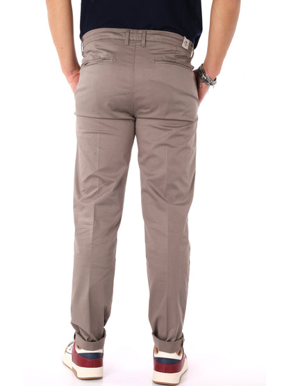 Pantaloni Enzo FB da uomo in tinta fango per primavera estate