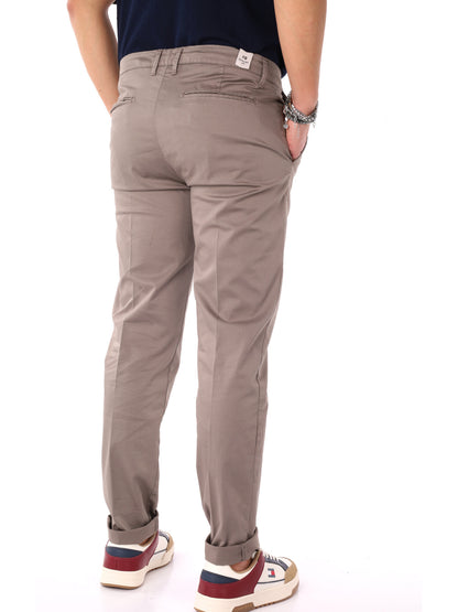 Pantaloni Enzo FB da uomo in tinta fango per primavera estate