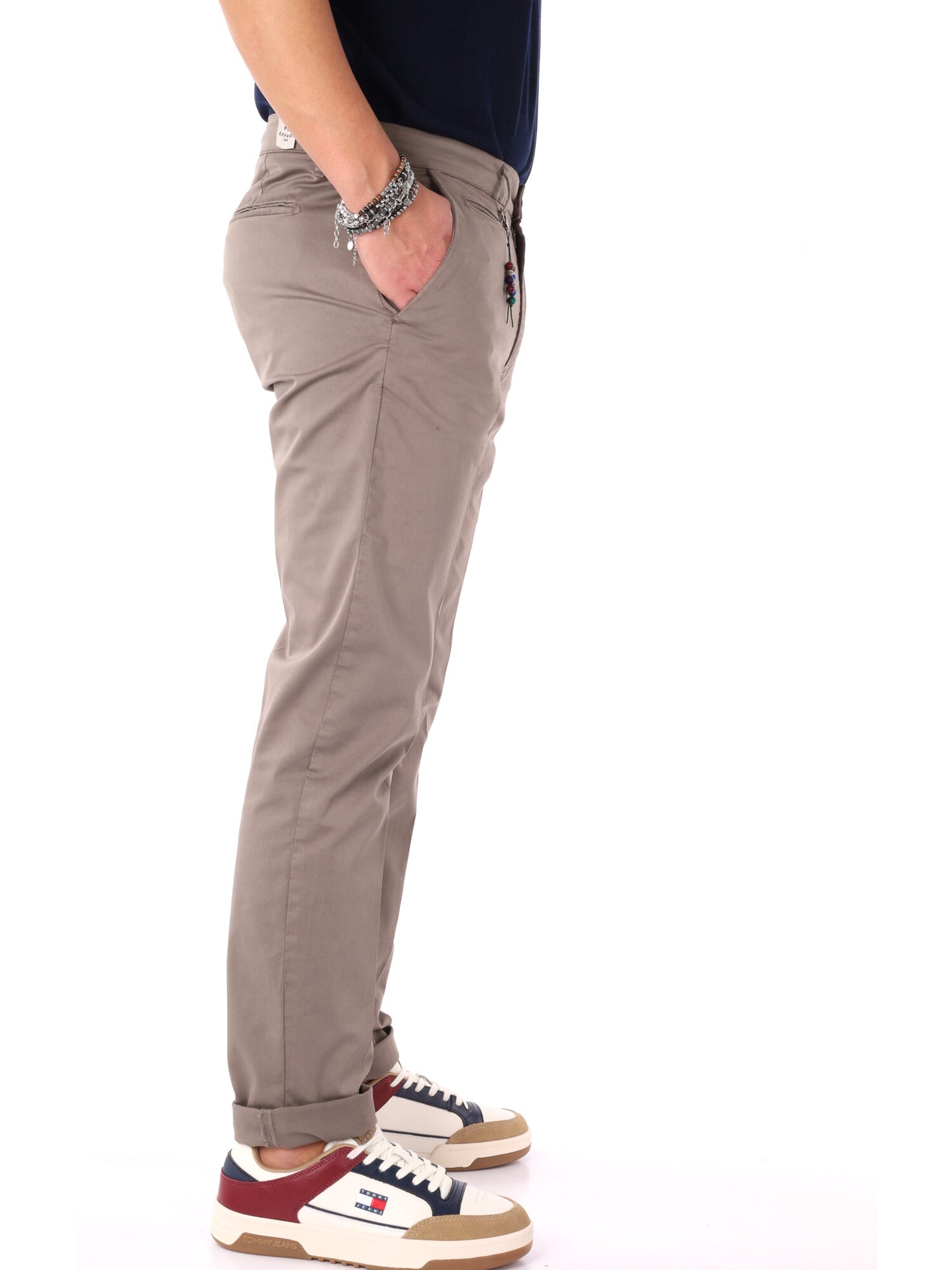 Pantaloni Enzo FB da uomo in tinta fango per primavera estate