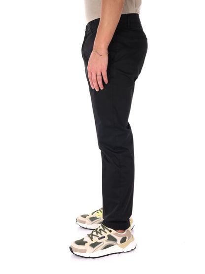 Pantaloni chino Enzo di FB in cotone nero da uomo per un look casual