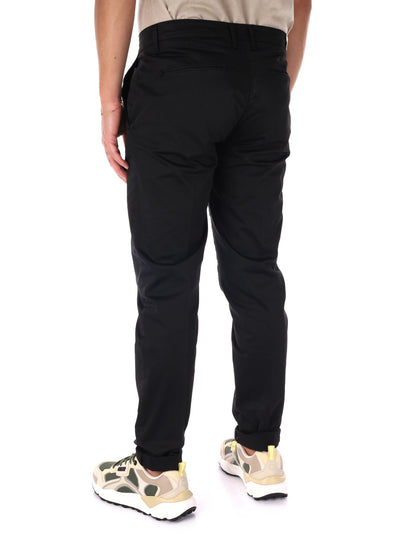 Pantaloni chino Enzo di FB in cotone nero da uomo per un look casual