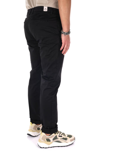 Pantaloni chino Enzo di FB in cotone nero da uomo per un look casual