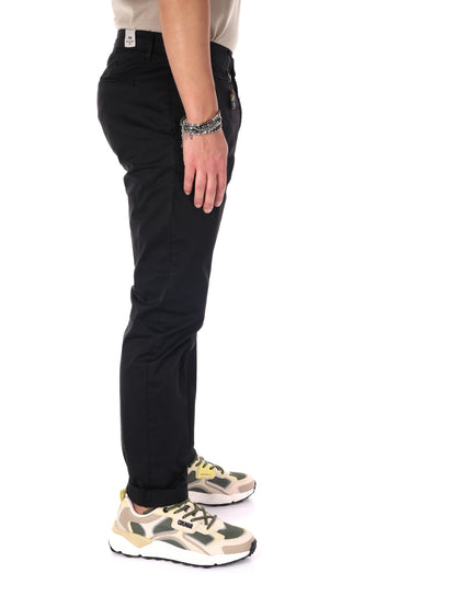 Pantaloni chino Enzo di FB in cotone nero da uomo per un look casual