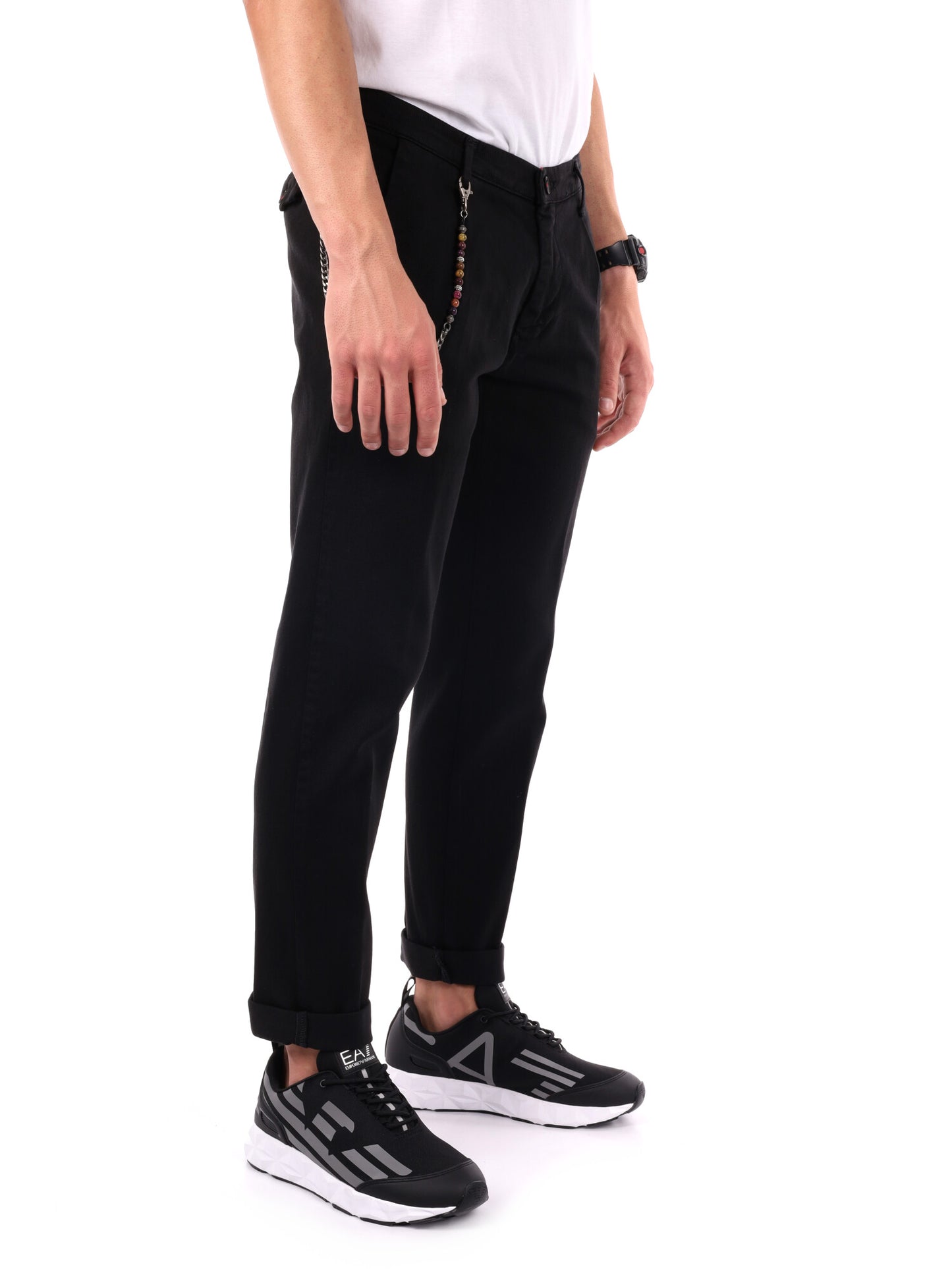 PANTALONE PENCE+CATENA DA UOMO NERO