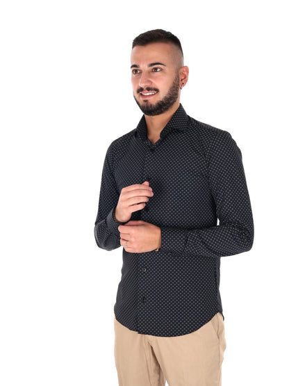 FB Evian Performa 25, camicia tecnica da uomo nera elegante
