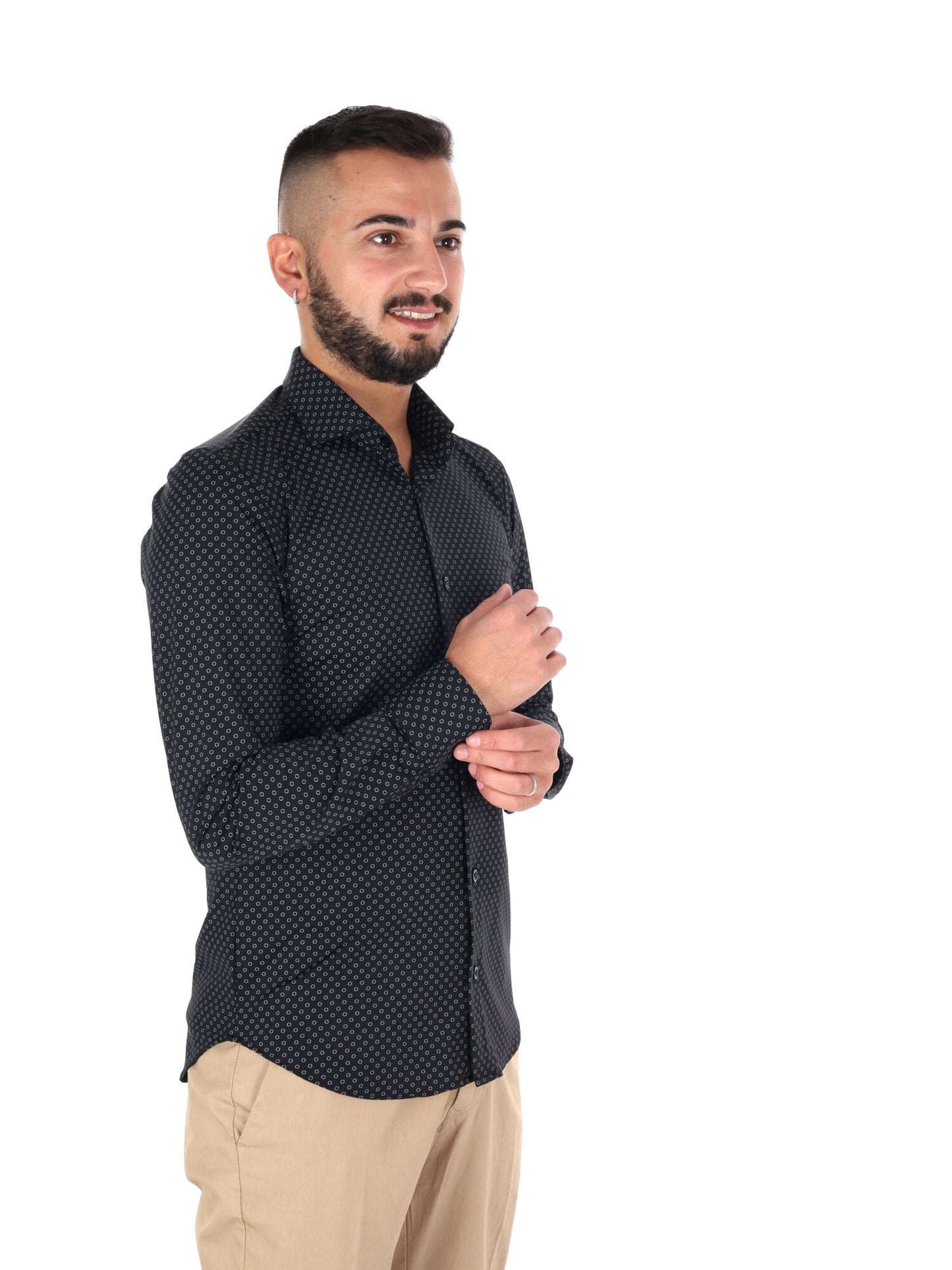 FB Evian Performa 25, camicia tecnica da uomo nera elegante