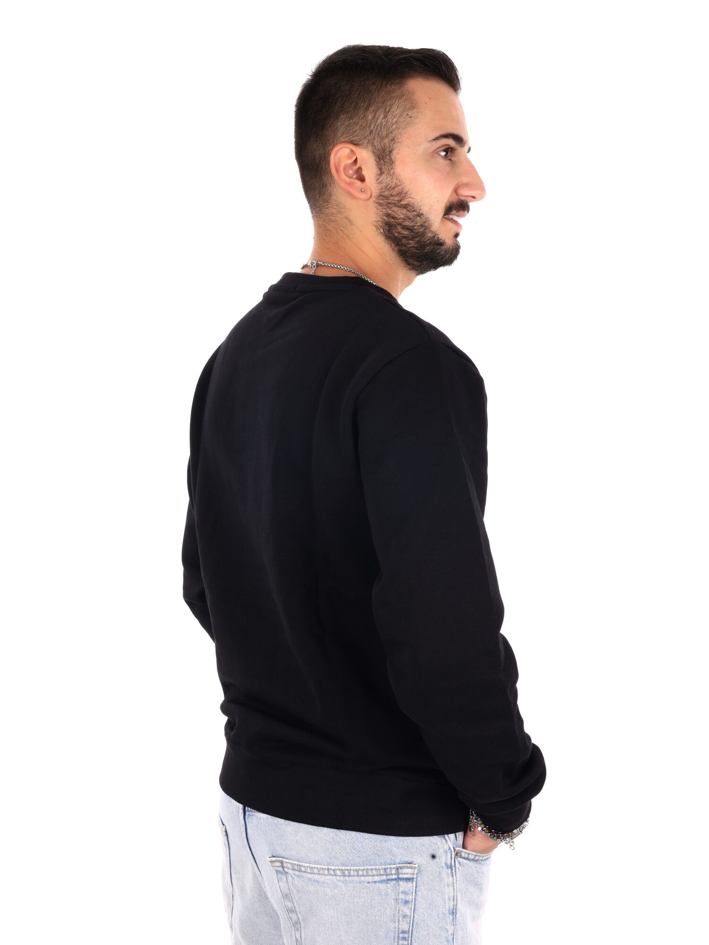 Ds2 Felpa girocollo da uomo nera