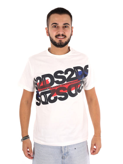 Ds2 T-shirt mm, t-shirt maniche corte da uomo bianca