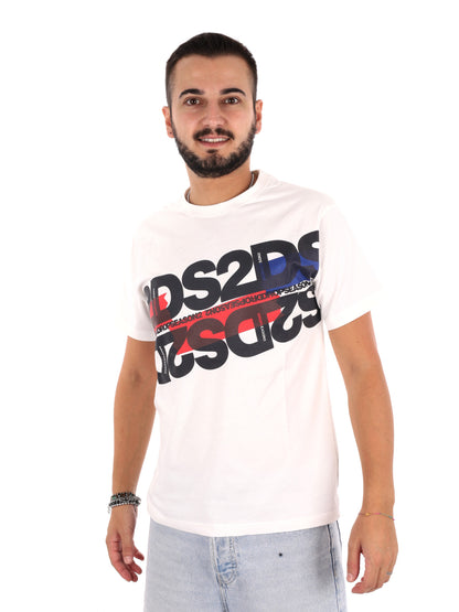 Ds2 T-shirt mm, t-shirt maniche corte da uomo bianca