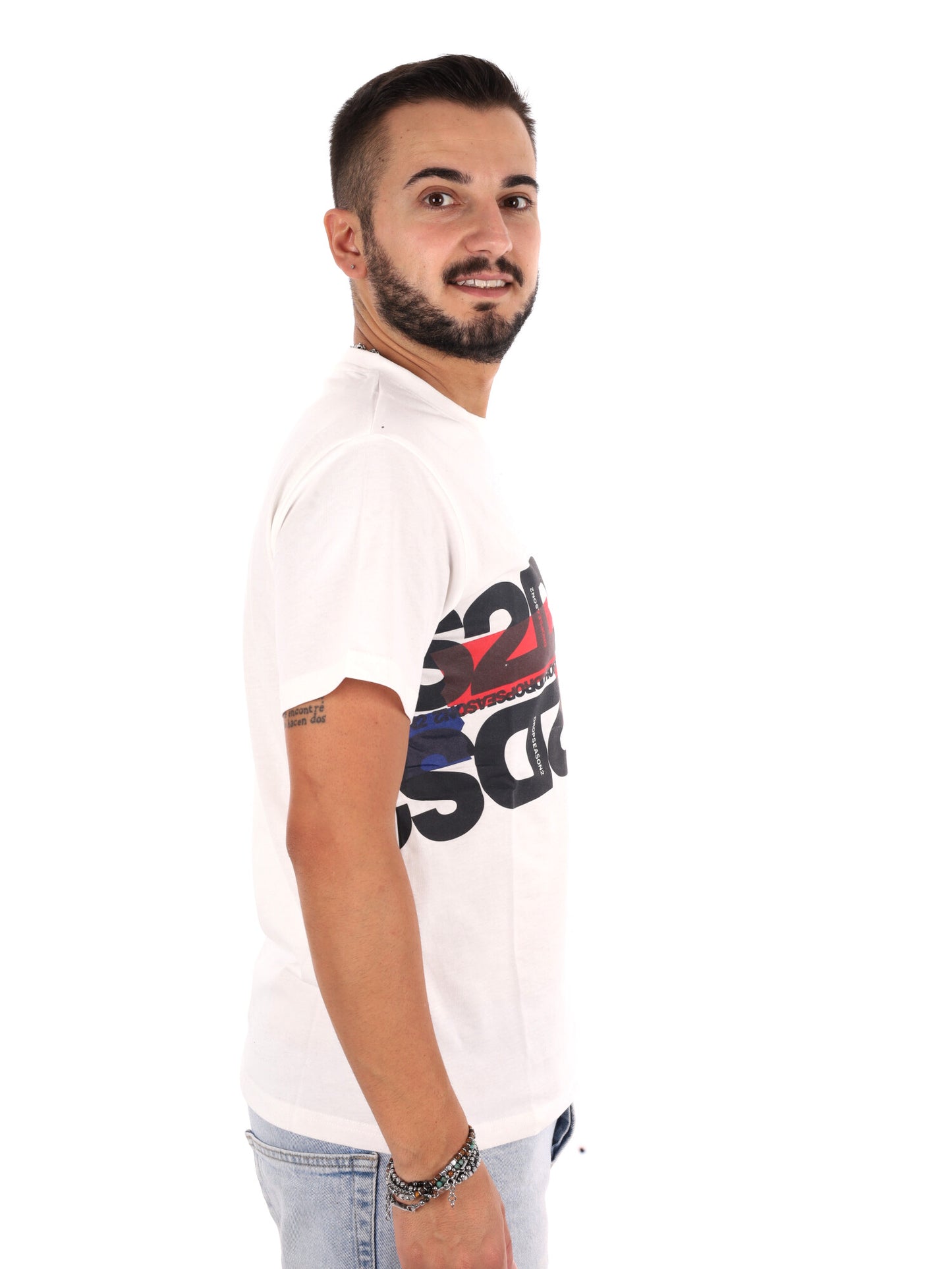 Ds2 T-shirt mm, t-shirt maniche corte da uomo bianca