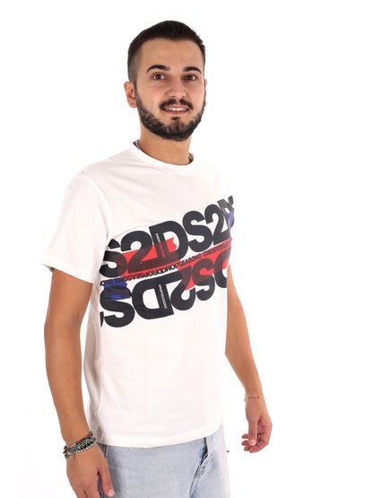 Ds2 T-shirt mm, t-shirt maniche corte da uomo bianca