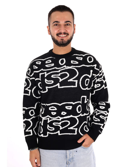 Ds2 Maglia Girocollo, maglia da uomo nera