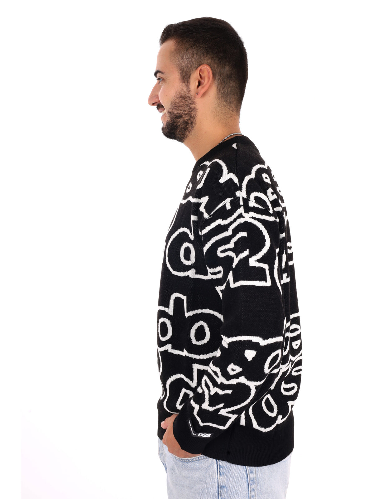 Ds2 Maglia Girocollo, maglia da uomo nera