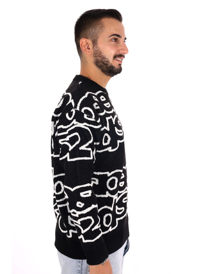 Ds2 Maglia Girocollo, maglia da uomo nera