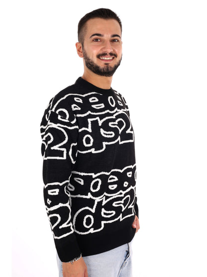 Ds2 Maglia Girocollo, maglia da uomo nera