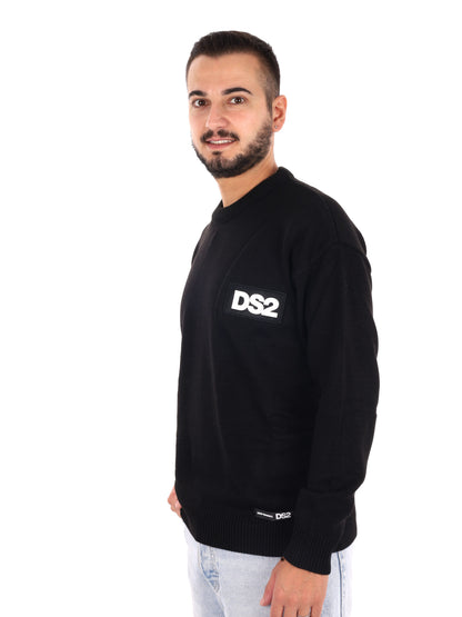 Ds2 maglia girocollo da uomo nera