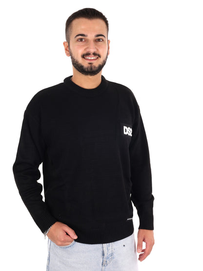 Ds2 maglia girocollo da uomo nera