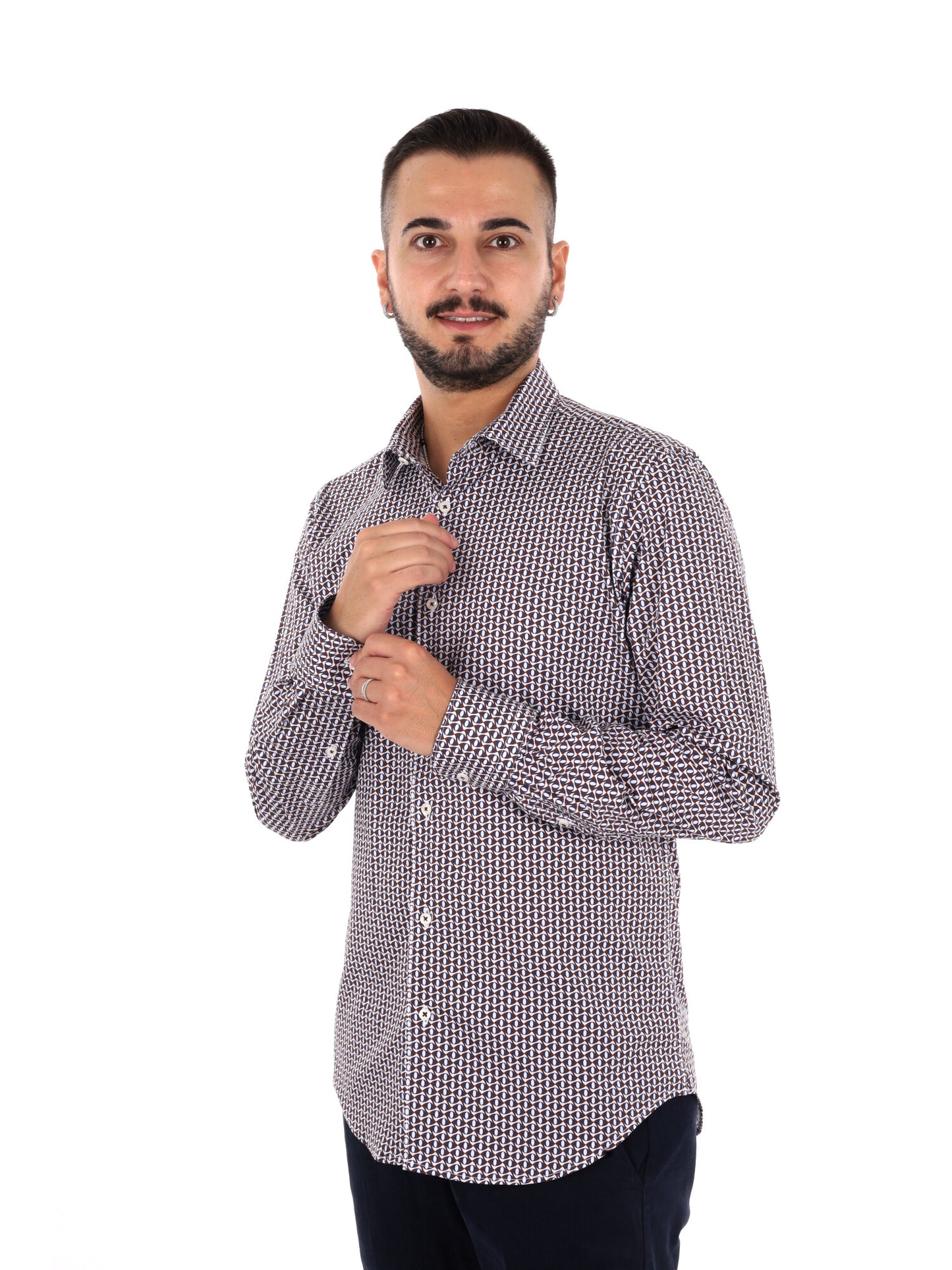 Fb Favola 6, camicia da uomo marrone