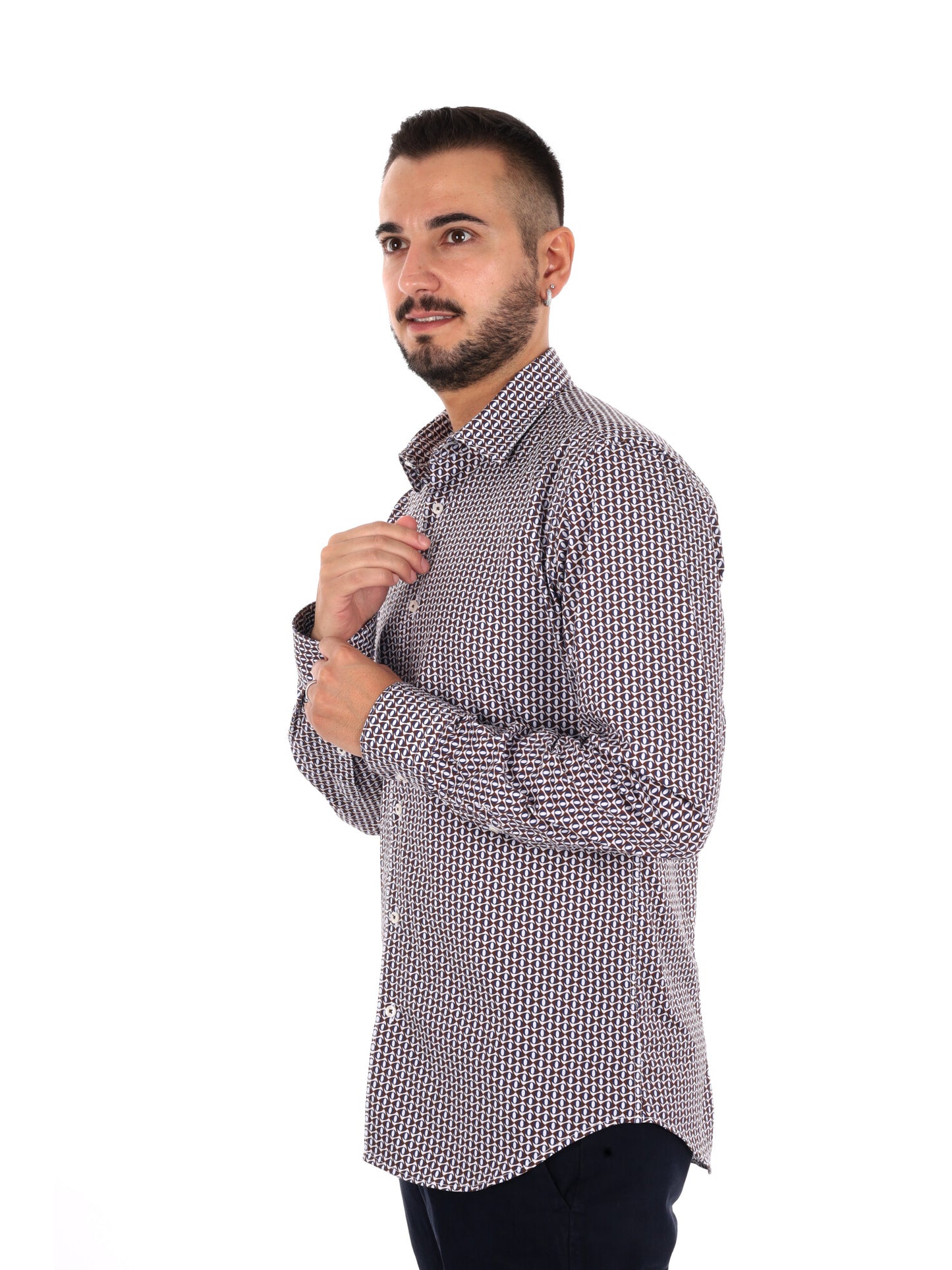Fb Favola 6, camicia da uomo marrone