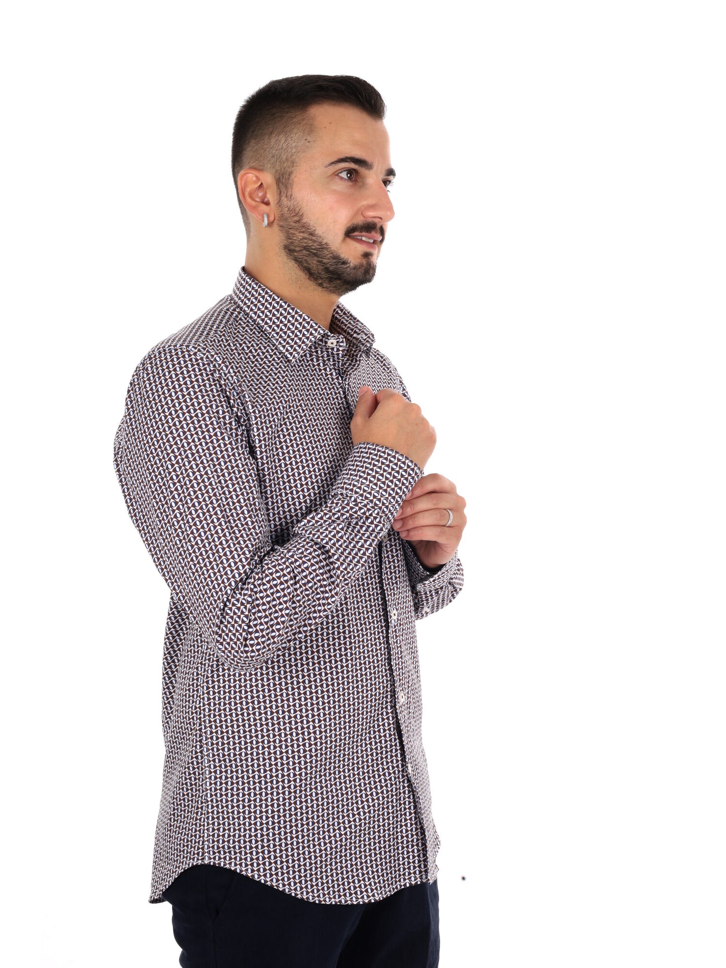Fb Favola 6, camicia da uomo marrone