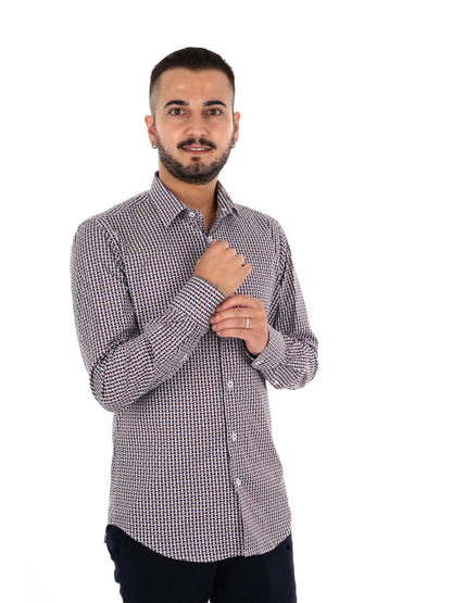 Fb Favola 6, camicia da uomo marrone