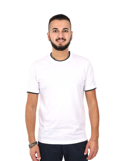 F.b. t-shirt mm da uomo bianco-blu