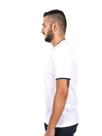 F.b. t-shirt mm da uomo bianco-blu