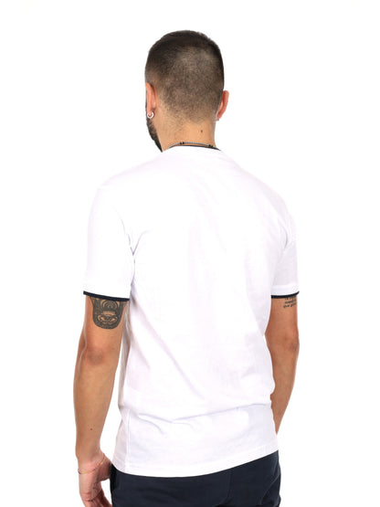 F.b. t-shirt mm da uomo bianco-blu