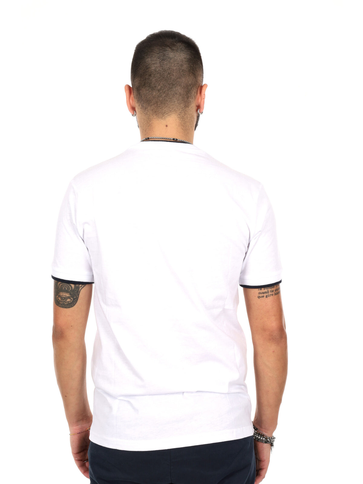 F.b. t-shirt mm da uomo bianco-blu