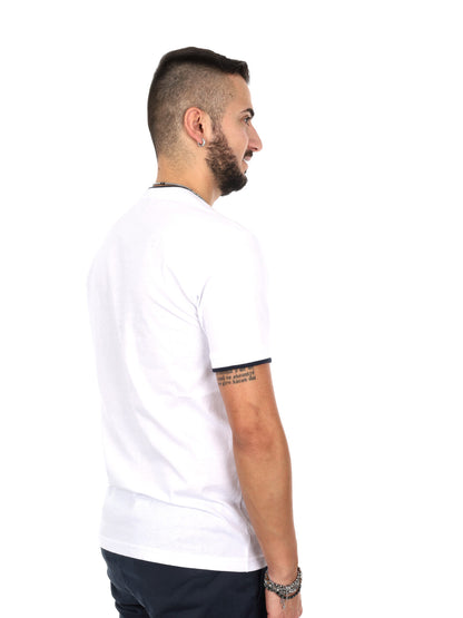 F.b. t-shirt mm da uomo bianco-blu