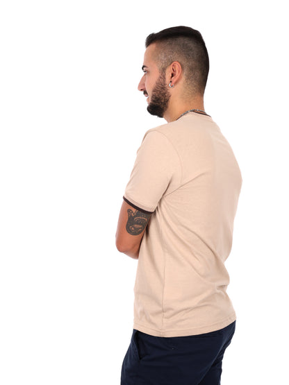 T-shirt maniche corte Fb da uomo beige per un look casual e confortevole