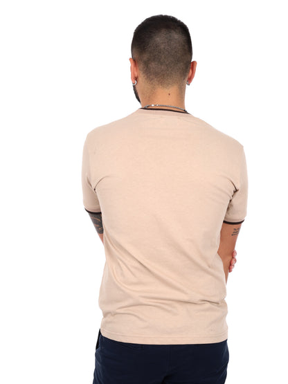 T-shirt maniche corte Fb da uomo beige per un look casual e confortevole