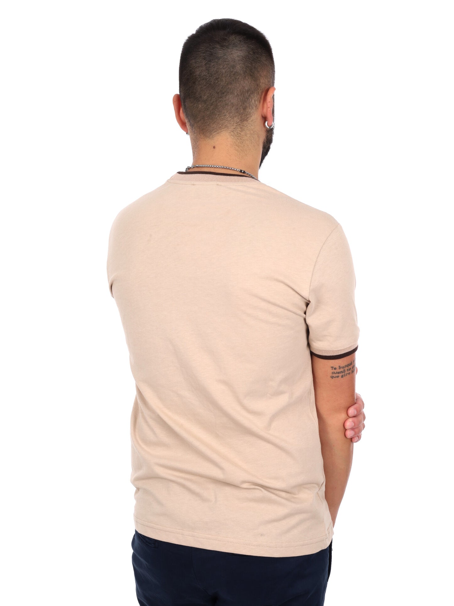 T-shirt maniche corte Fb da uomo beige per un look casual e confortevole