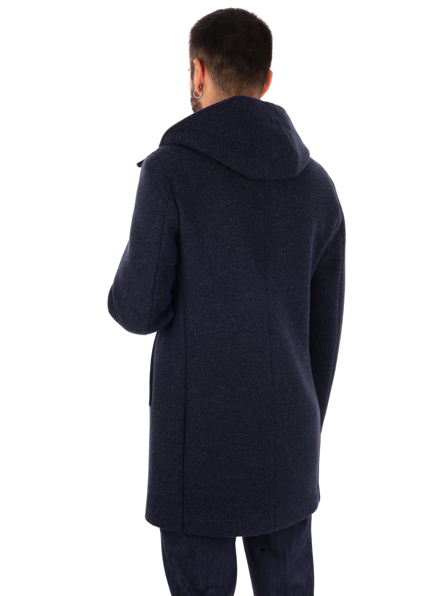 Fb Feudi Blu, cappotto con cappuccio da uomo blu