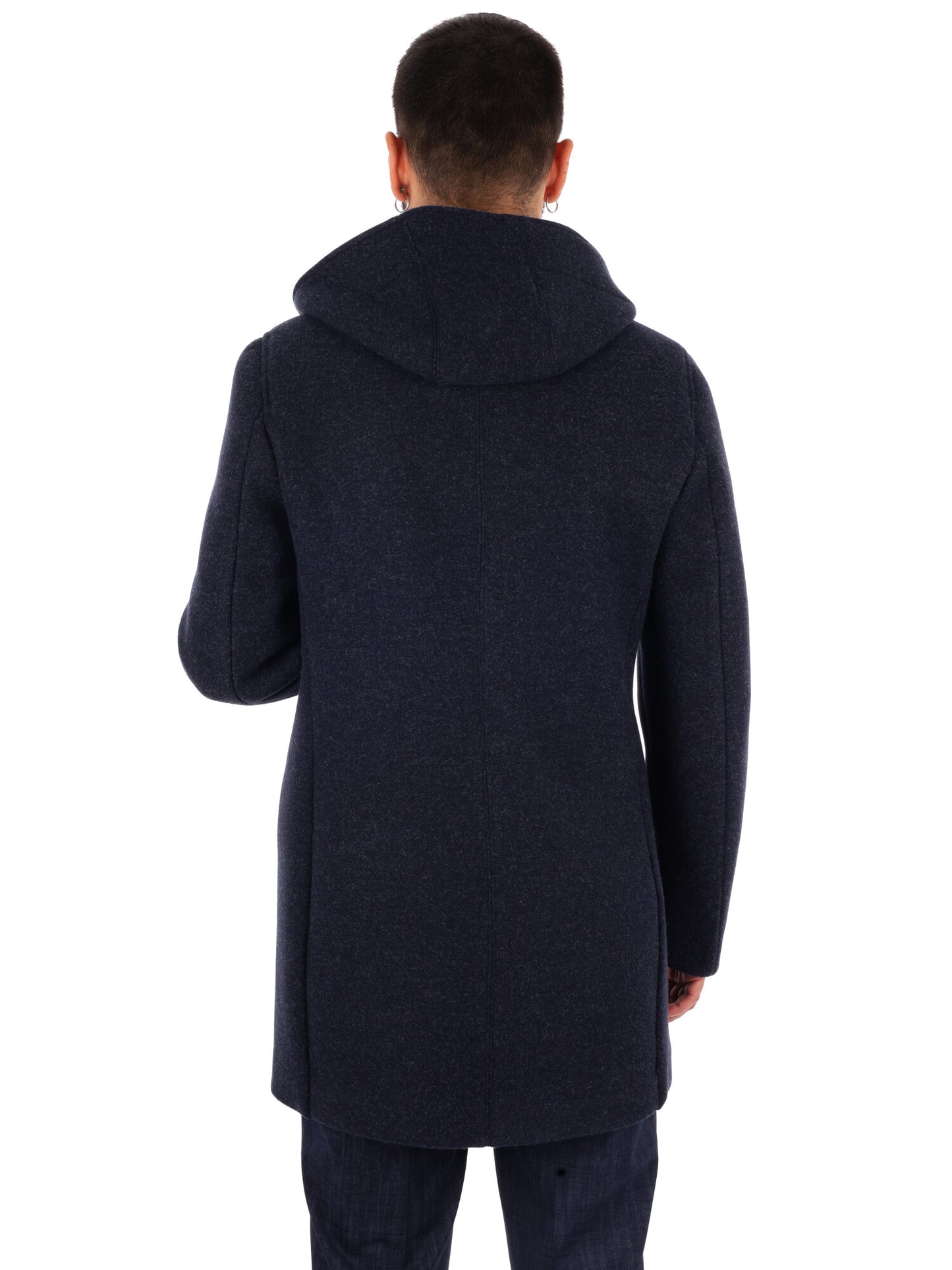 Fb Feudi Blu, cappotto con cappuccio da uomo blu