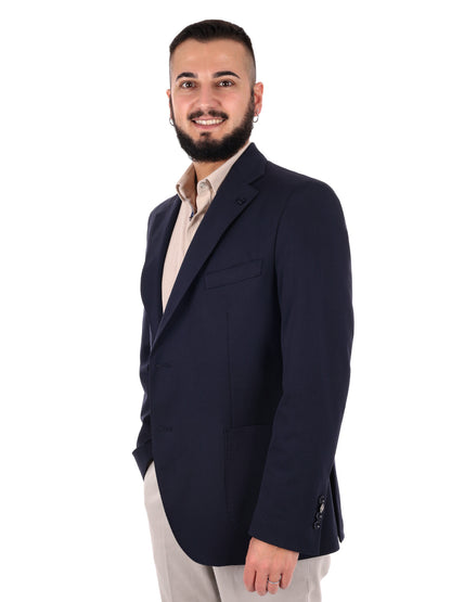 Giacca elegante da uomo FB FF202 blu per primavera-estate