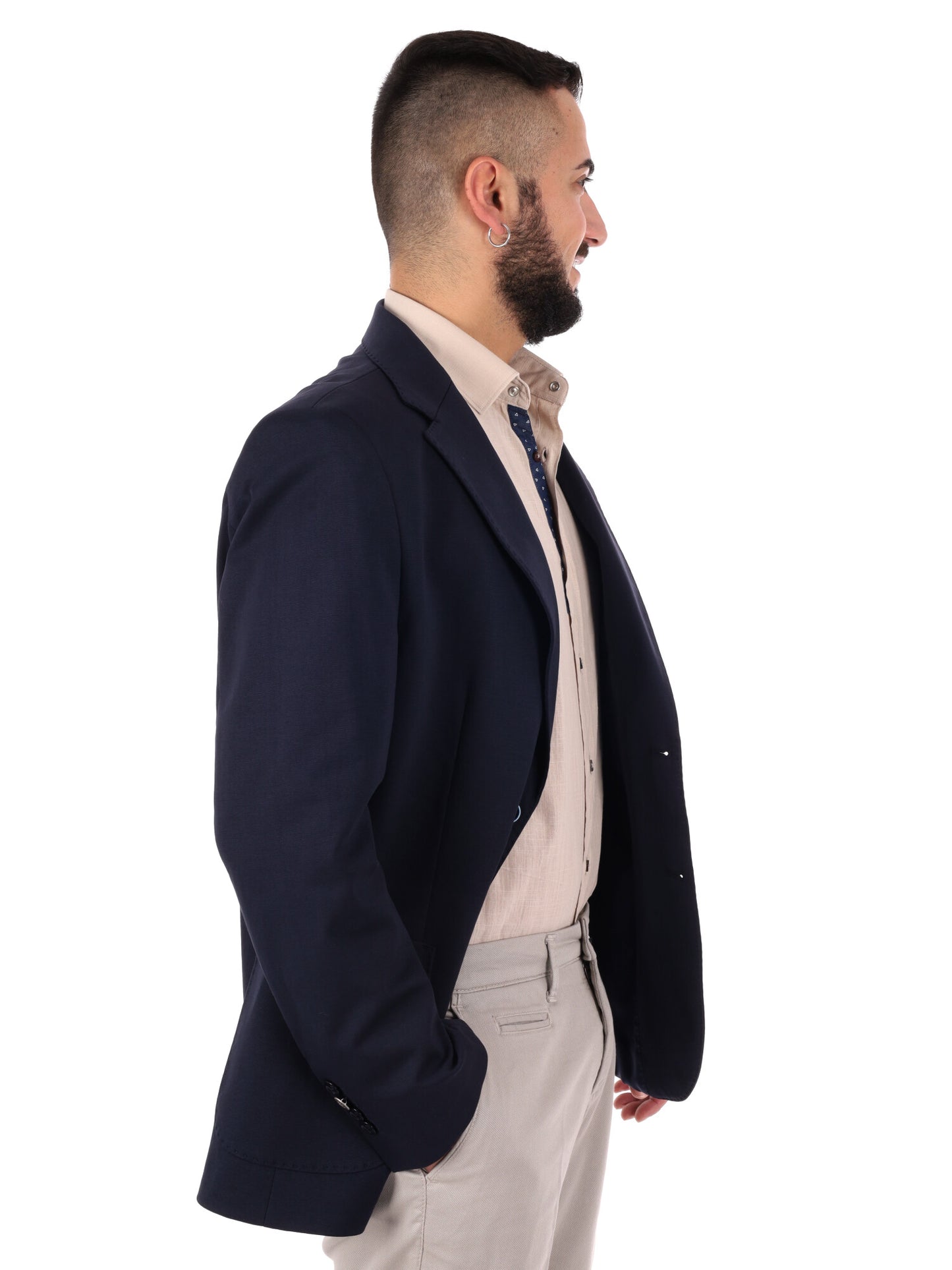 Giacca elegante da uomo FB FF202 blu per primavera-estate