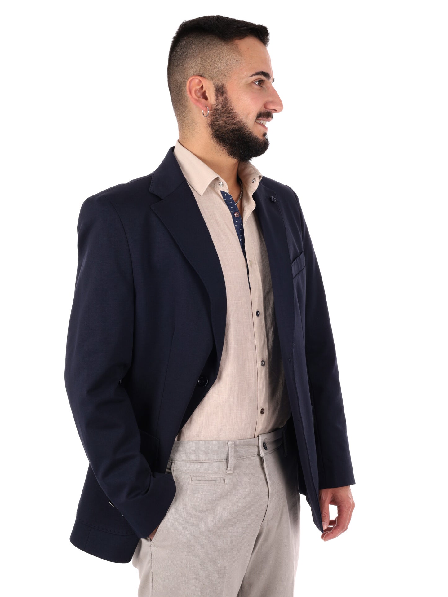 Giacca elegante da uomo FB FF202 blu per primavera-estate