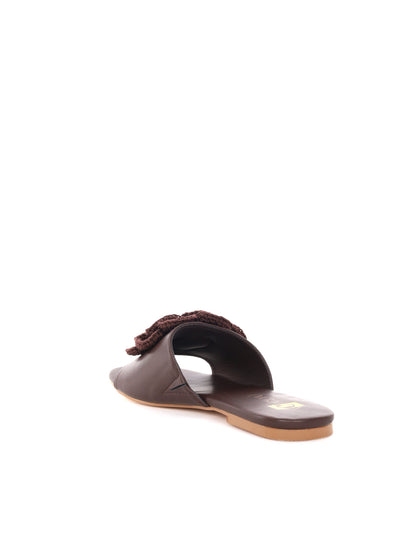 Sandali Clyo' da donna beige con dettagli in macramè raffinati