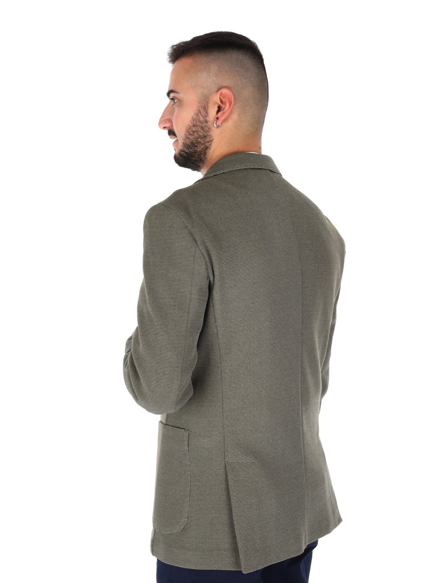 Giacca FB elegante da uomo in maglia verde per primavera-estate